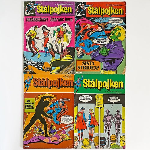 Stålpojken fyra nummer åren 1976 -78 i skicket VG normalskick från Semic Press