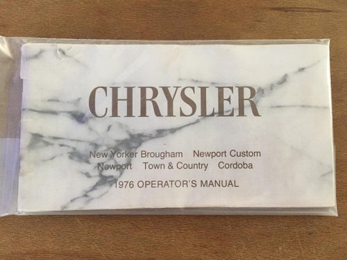 Chrysler 1976 Operater's Manual