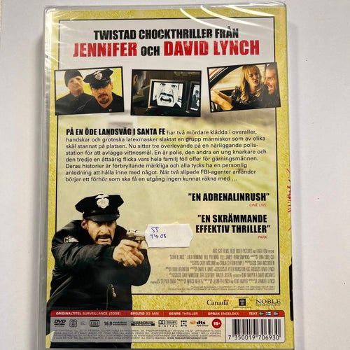SURVEILLANCE. JENNIFER & DAVID LYNCH. DVD THRILLER -08. INPLASTAD