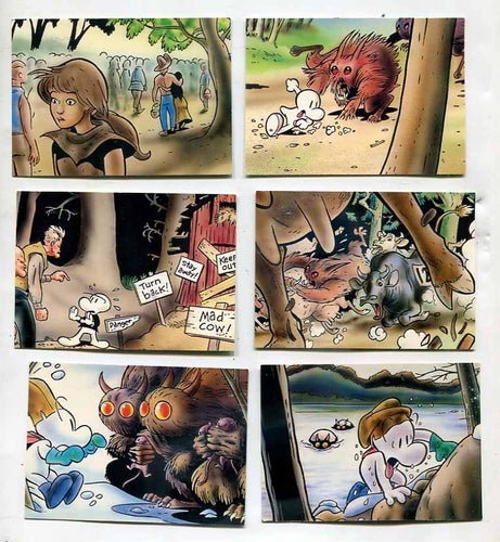 Bone art by Jeff Smith Cartoon 6 stycken samlarkort frå 1994
