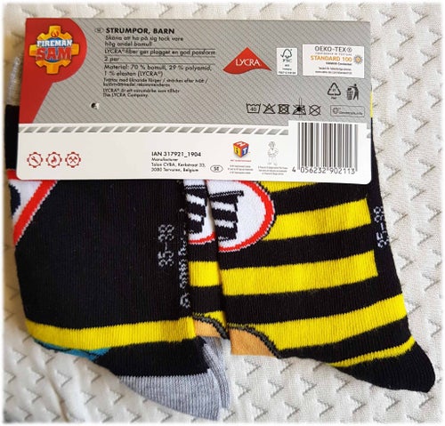 Brandman Sam Strumpor, 2-pack, Storlek 35-38
