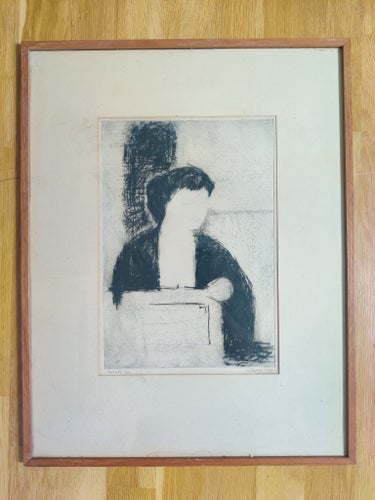 Litografi "Madame" Torrnål serien GEORG NILSSON