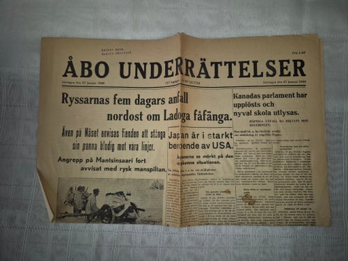 Åbo underrättelser 27 jan 1940