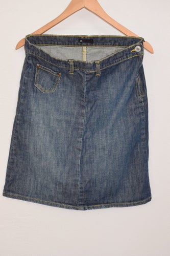 blå jeans kjol stl 34 i bomull och elastan från Åhlens