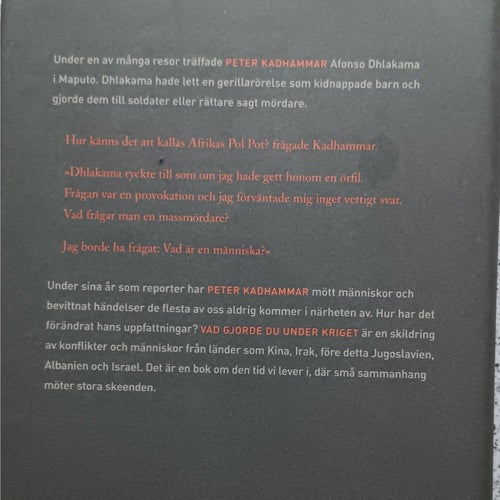 Vad gjorde du under kriget av Peter Kadhammar