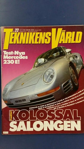Teknikens Värld nr 22 1985: Mercedes 230 E W124, Bilsalong Frankfurt