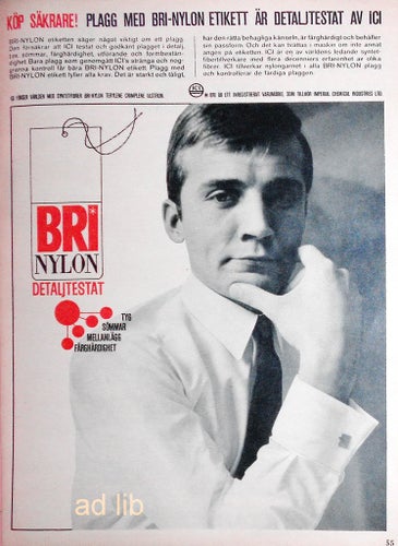 BRI-NYLON - DETALJTESTAT, REKLAM TIDNINGSANNONS 1967