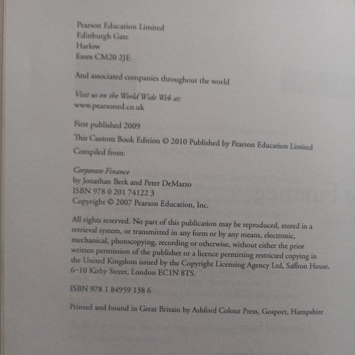 Corporate Finance av Pearson 2010 kurslitteratur ekonomi