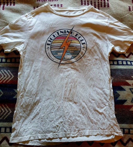 Lightning Bolt vit t-shirt, storlek M