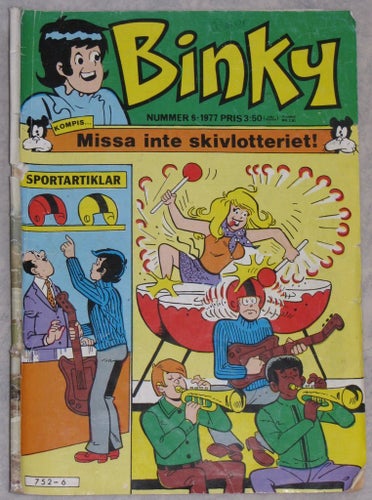 BINKY nr 6 1977 humor buskis serietidning rolig tidning retro nostalgi present