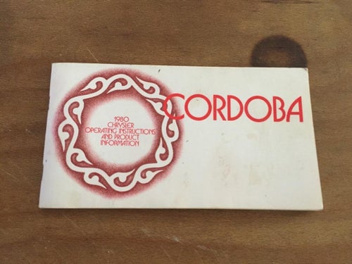 Chrysler Cordoba1980 Operating & Product Instructions