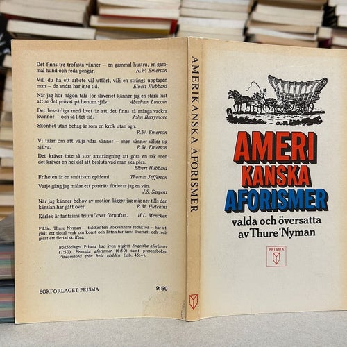 Amerikanska aforismer Valda och översatta av Thure Nyman, bok, Very good plus
