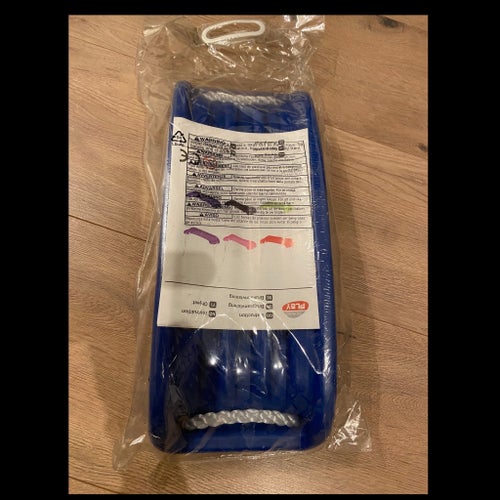 Gungbräda med rep - Blå plast - ny och oöppnad