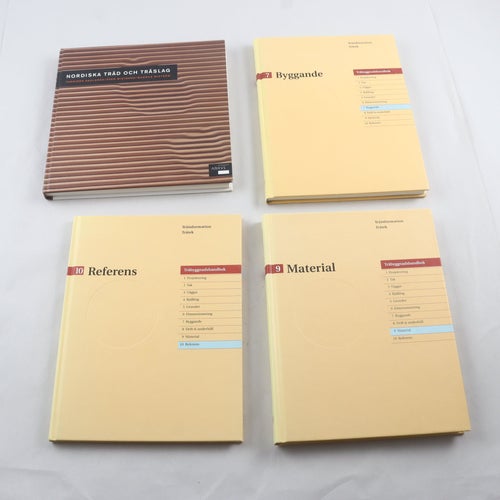 Trämaterial och träslag, bokpaket med 4 volymer