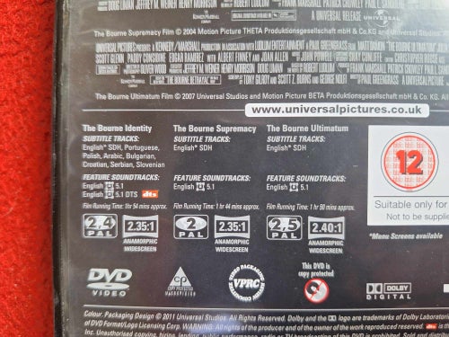 THE ULTIMATE BOURNE COLLECTION - LAGERRENSNING 1 KR - BOX DVD