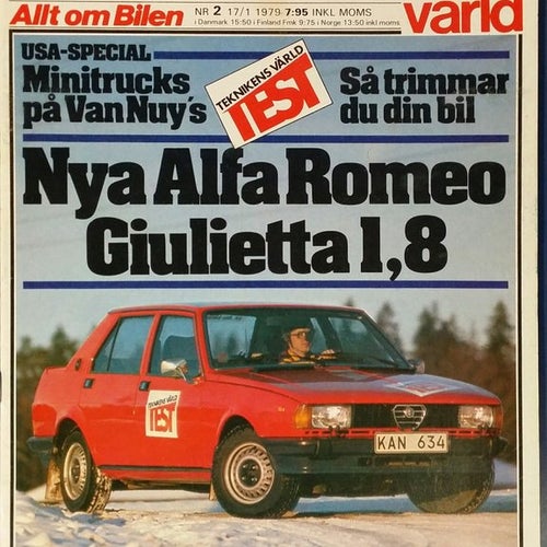 Teknikens Värld nr 2 1979: Alfa Romeo Giulietta