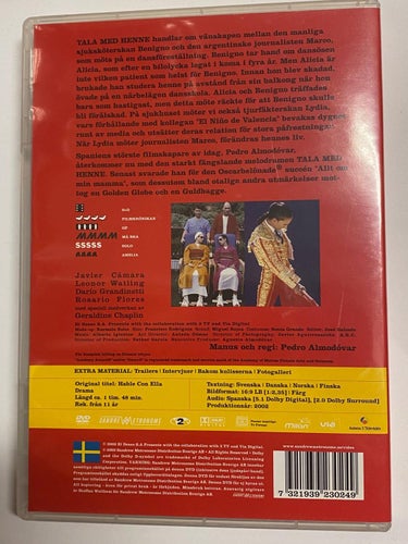 DVD Tala Med Henne Pedro Almodovar TOPPSKICK