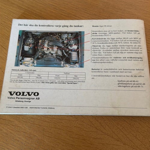 Instruktionsbok Volvo 760 Årsmodell 1986