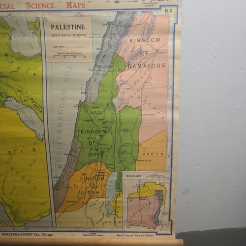 PALESTINA, färdrutter och landgränser olika årtal