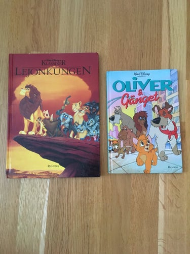 Lejonkungen & Oliver och Gänget bok - Walt Disney Klassiker Böcker Barn Barnbok