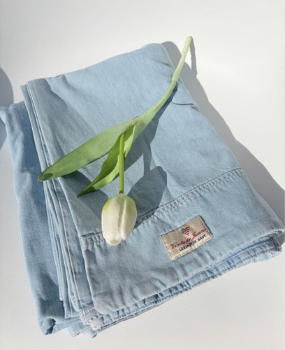 Lexington Baby Påslakan i Denim – Ljusblå Vintage Jeans (Spjälsäng