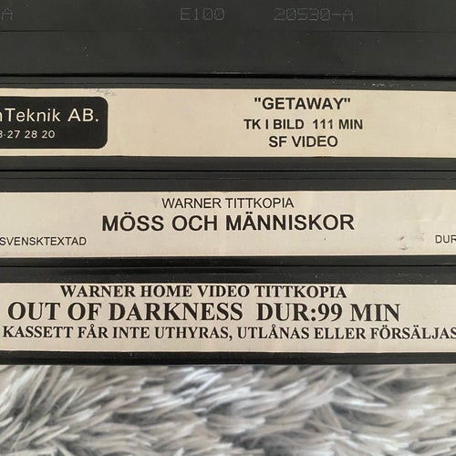 VHS: Hudson Hawk, Getaway, Möss och människor, Out of Darkness