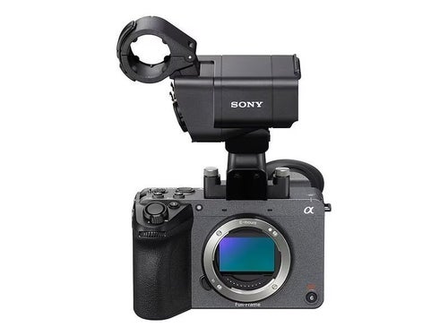 Oöppnad Sony FX2 kamerahus + XLR handtag