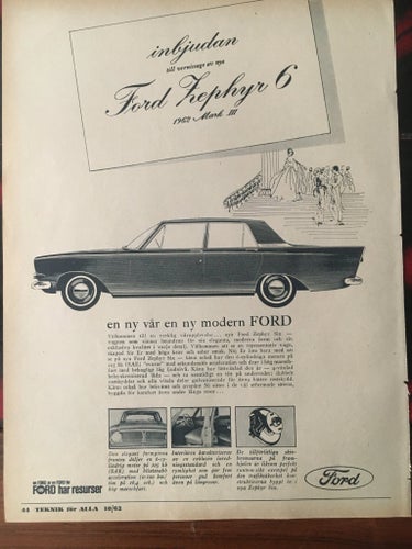 Ford Zephyr 6 - Annons 1962