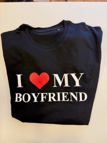 T- Shirt med Motivtryck Love Boyfriend M