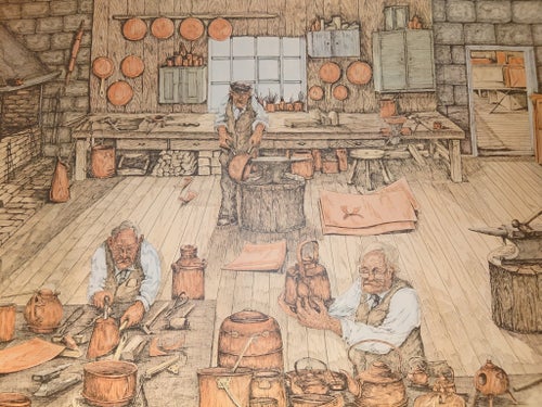 KOPPARKALLES NORRTÄLJE 1969, BERT HÅGE , TRYCK , FINT SKICK, MÅTT 90 X 63 CM.