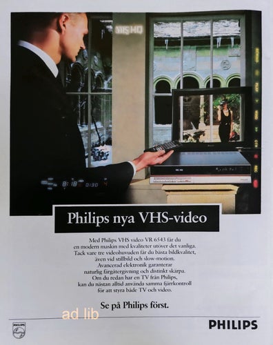 PHILIPS - PHILIPS NYA VHS-VIDEO VR 6543, TIDNINGSANNONS 1987