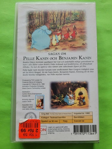 Sagan om Pelle Kanin och Benjamin Kanin - Beatrix Potter - VHS