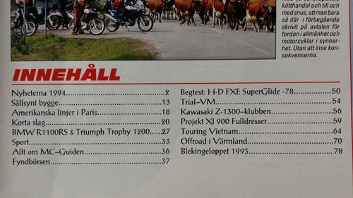 Allt om MC nr 6 1993: Triumph Trophy 1200, BMW R1100RS, beg H-D SuperGlide 1978