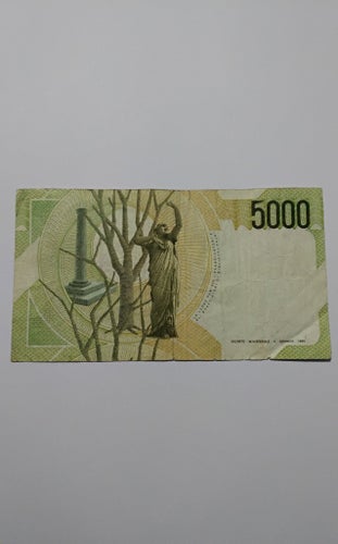 Italiensk Sedel - 5000 Lire