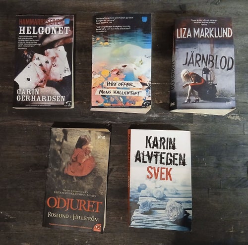 Stort bokpaket: 5 spännande svenska deckare & thrillers