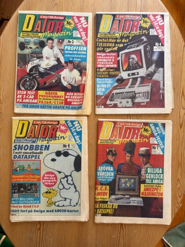 4st Datormagazin DMZ C64/128/Amiga - 1990: Nr 3,4,6,7 - retro hemdator dataspel