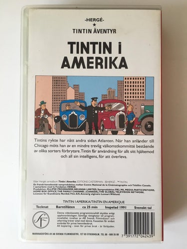 Tintin i Amerika (1991). Begagnad VHS