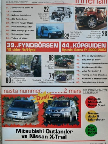 4 Wheel Drive nr 1-2 2004: VW Caddy, Land Rover Freelander, Hyundai Santa Fe