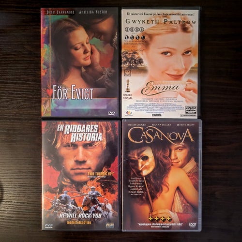 DVD-filmer: För evigt, Emma, En riddares historia, Casanova