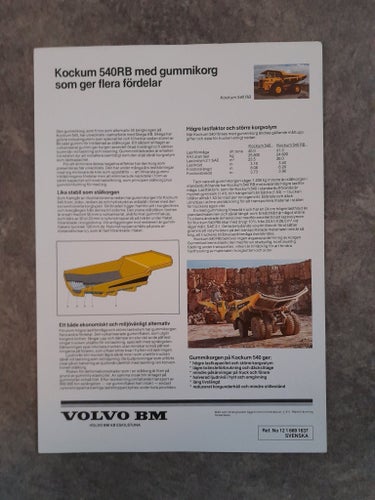Broschyr Kockum Tipptruck 540 RB för Volvo BM