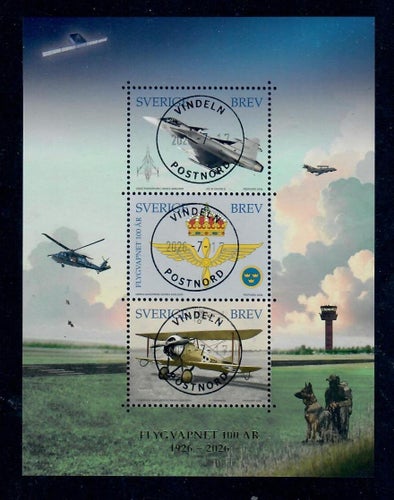 Flygvapnet 100 år - Nyaste souvenirarket lyxstämplat Vindeln