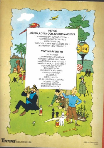 Tintin Det svarta Guldet 1988 skick vf