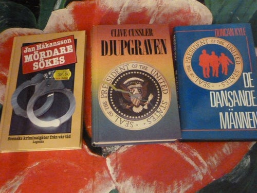 BOK, 3 STYCKEN BÖCKER, JAN HÅKANSSON, CLIVE CUSSLER, DUNCAN KYLE, INBUNDEN