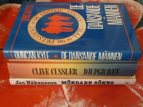 BOK, 3 STYCKEN BÖCKER, JAN HÅKANSSON, CLIVE CUSSLER, DUNCAN KYLE, INBUNDEN