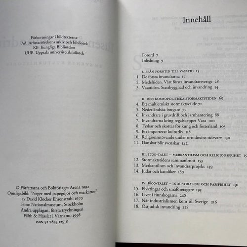 TUSEN ÅR AV INVANDRING Ingvar Svanberg & Mattias Tydén 1998