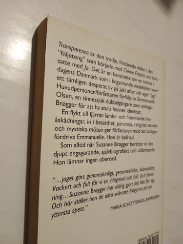 Transparence - Suzanne Brögger. bok pocket. Very Fine