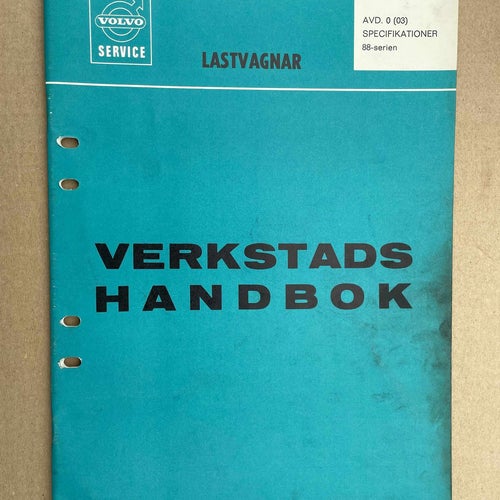 VOLVO Verkstadshandbok Lastbil 88-serien Specifikationer