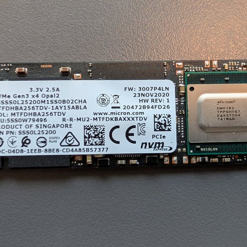 256 GB Micron SSD NVMe Gen3 x4 M.2 2280 SSD