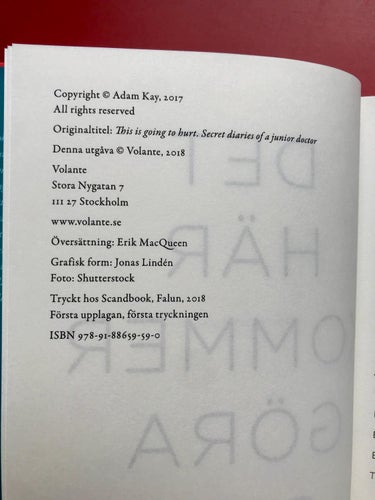 DET HÄR KOMMER GÖRA ONT Adam Kay 2018
