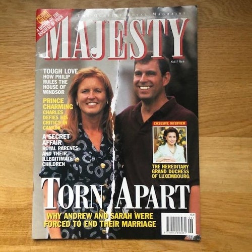 Majesty Magazine 6 June 1996 Vol 17 No 6 - Sarah & Andrew Front Cover